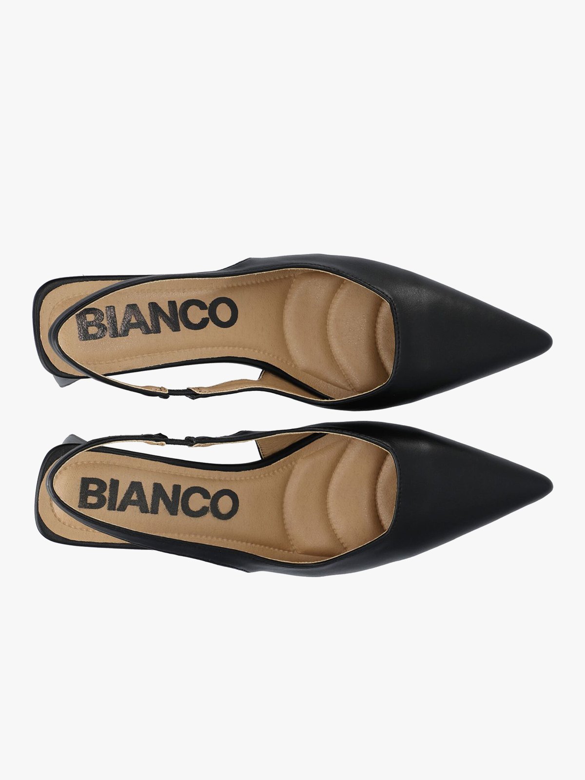 Bianco Maralyn Slingback Smooth Faux Leather Black