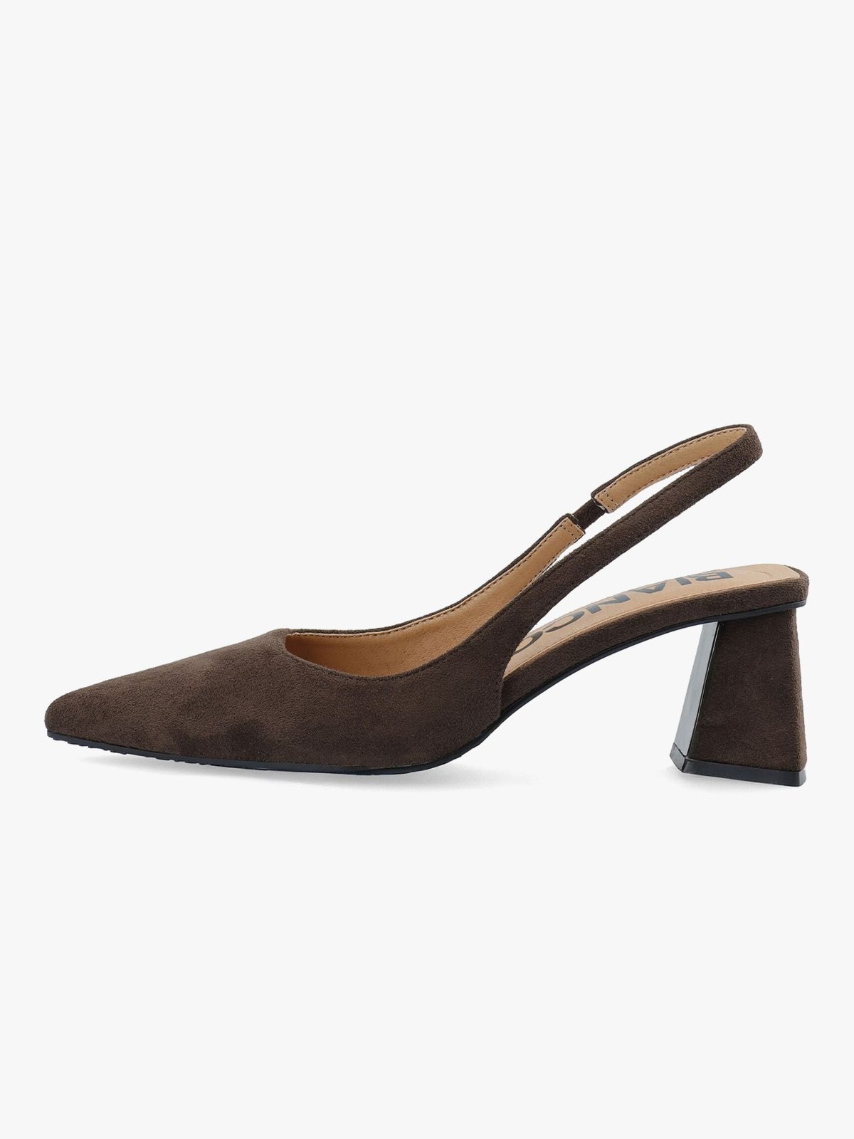 Bianco Maralyn Slingback Faux Suede Dark Brown