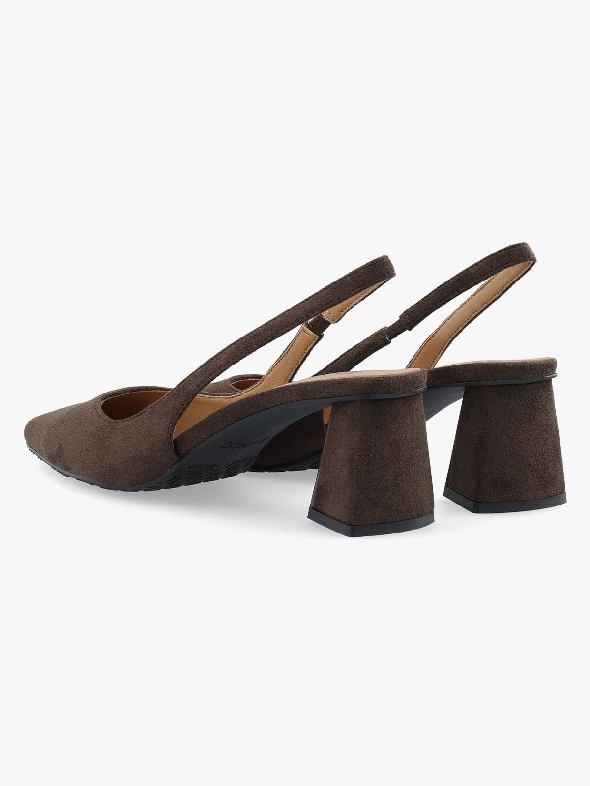 Bianco Maralyn Slingback Faux Suede Dark Brown
