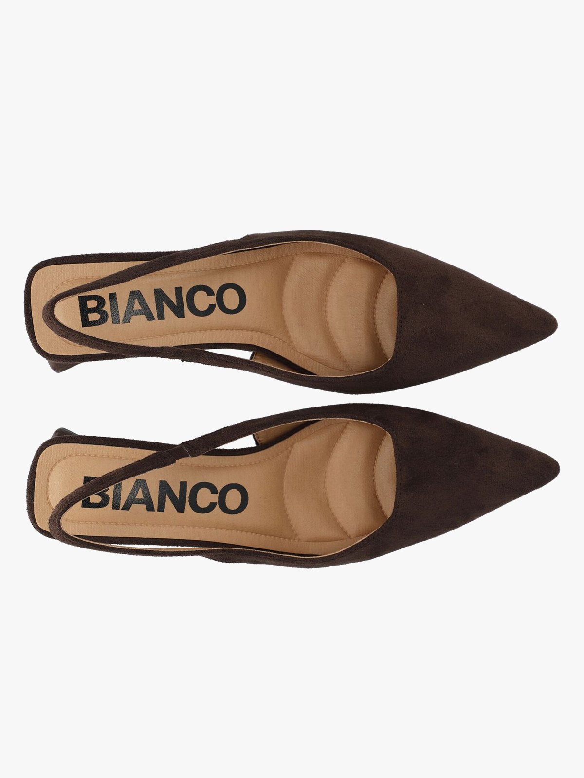 Bianco Maralyn Slingback Faux Suede Dark Brown
