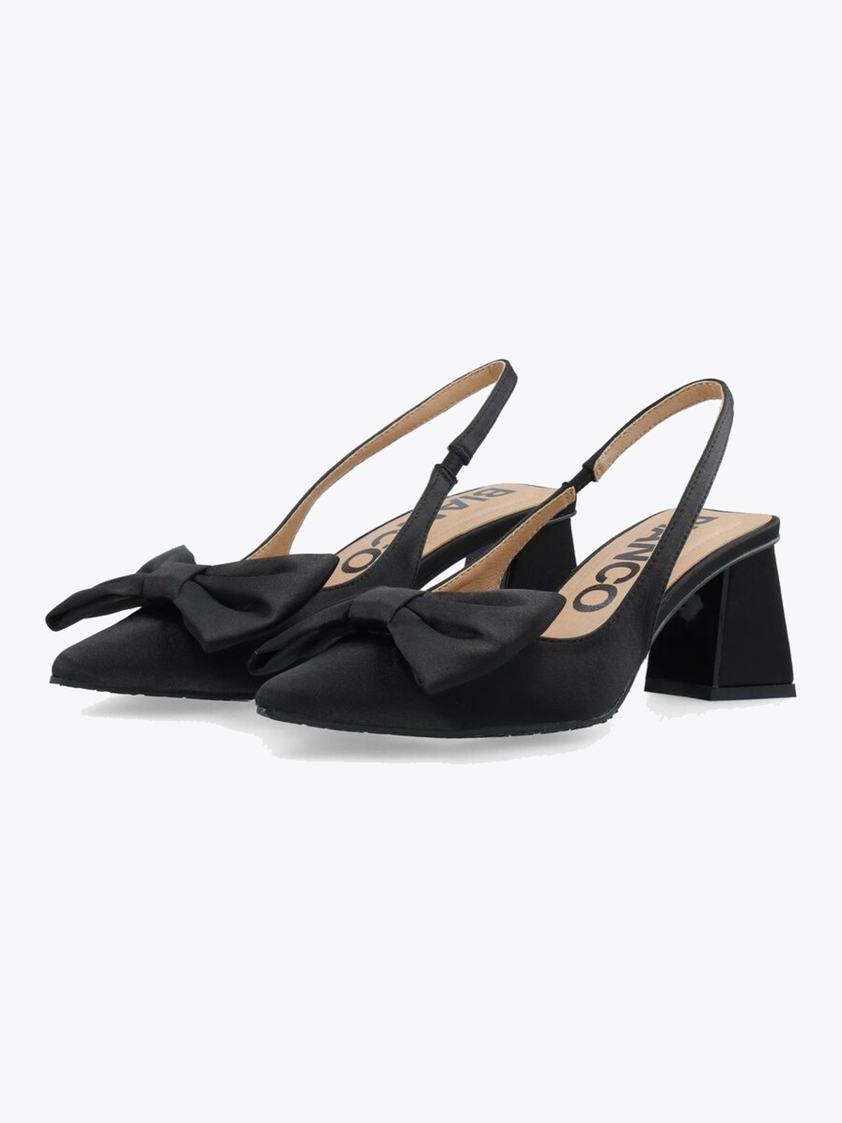 Bianco Maralyn Slingback Bow Satin Sort