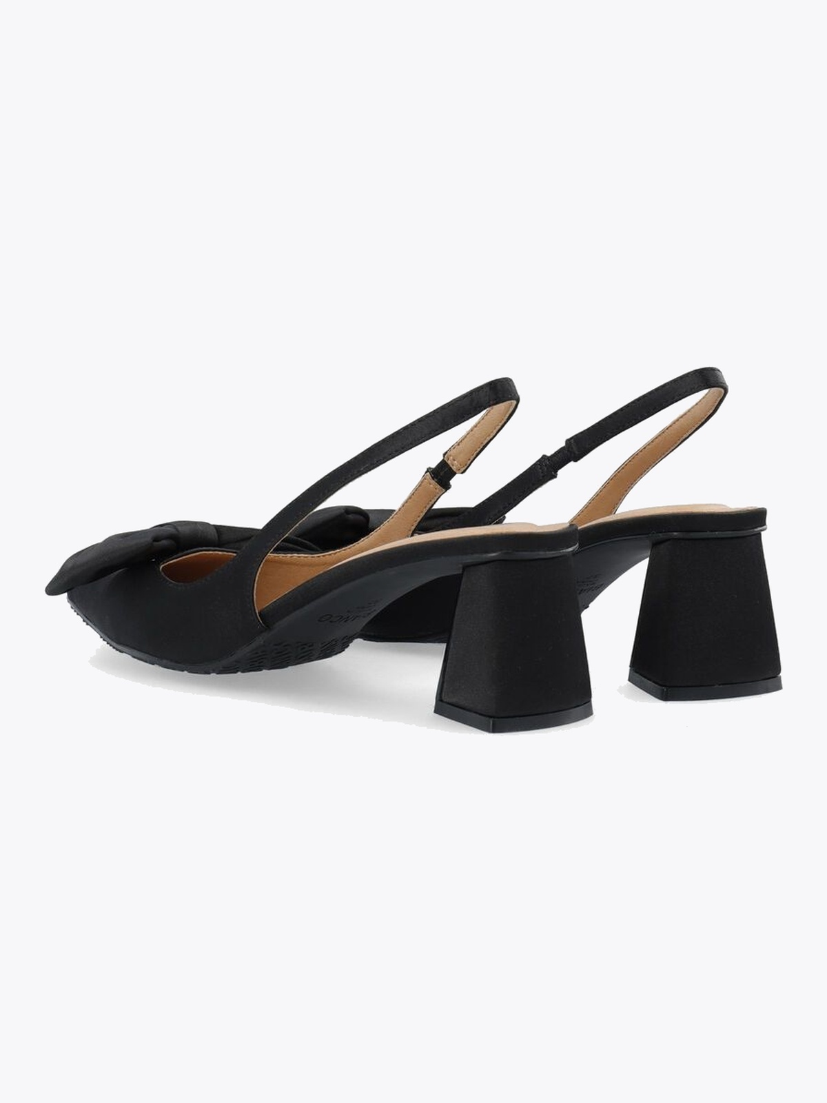 Bianco Maralyn Slingback Bow Satin Sort