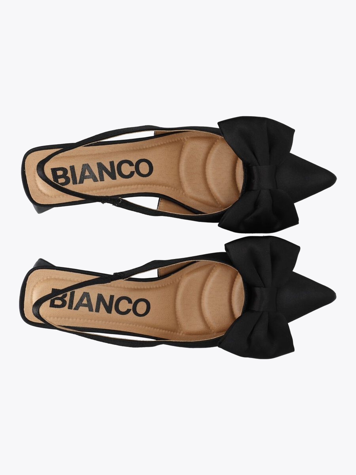 Bianco Maralyn Slingback Bow Satin Sort