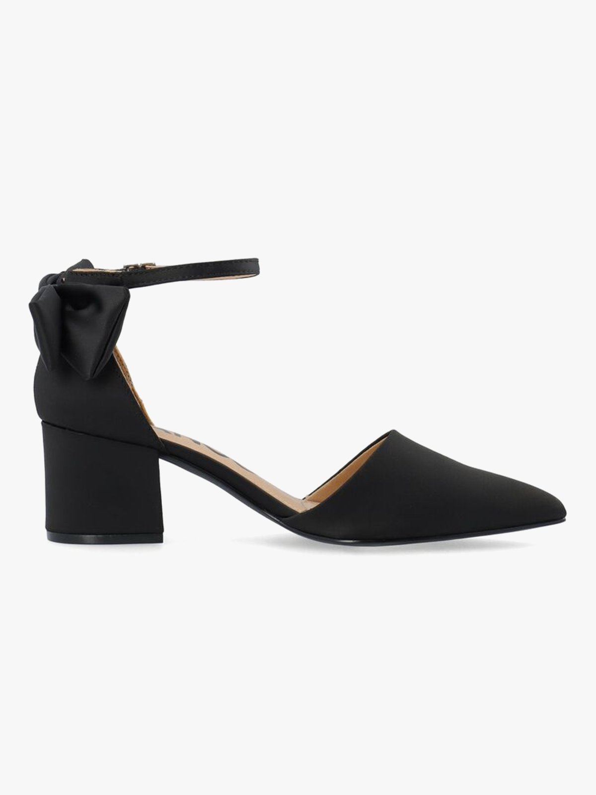 Bianco Devived Pump Back Bow Satin Sort