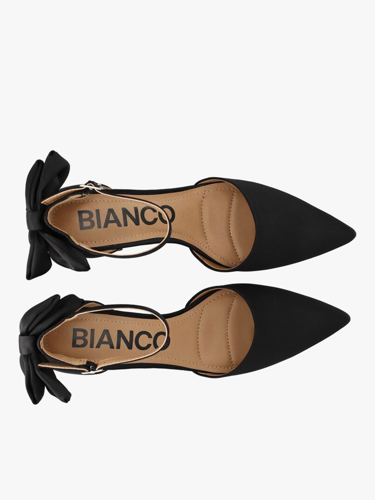 Bianco Devived Pump Back Bow Satin Sort