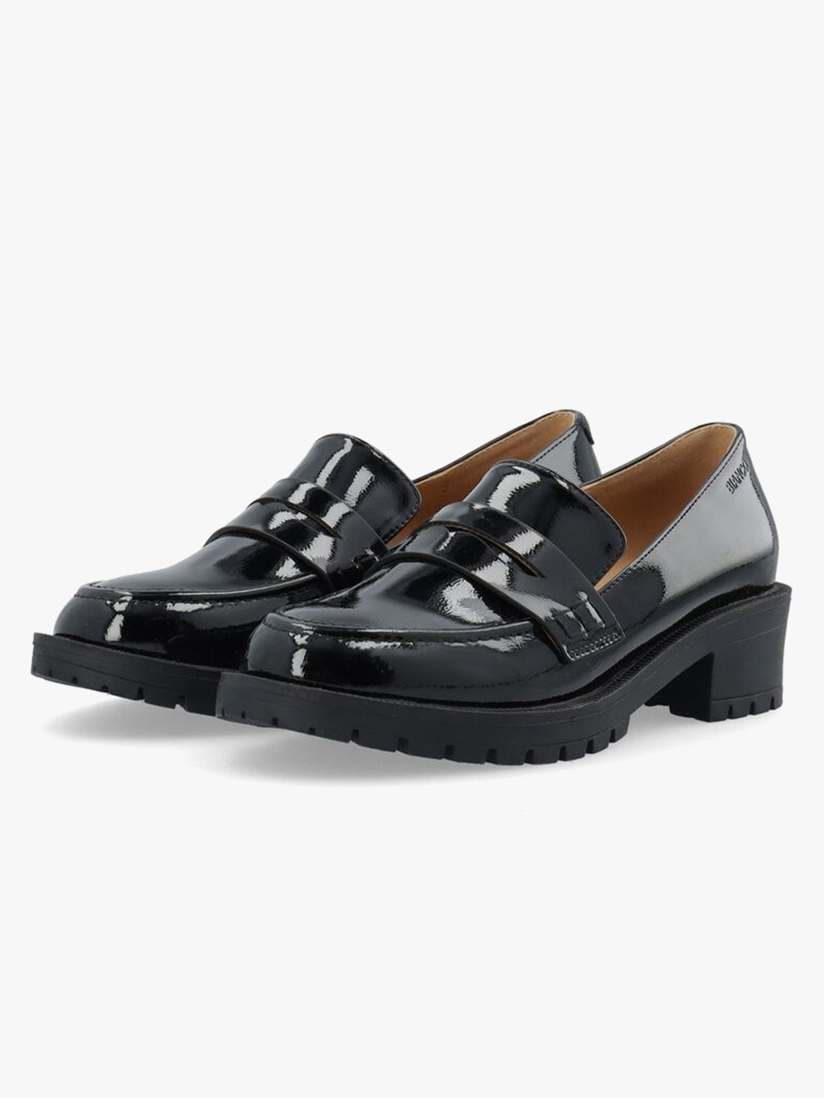 Bianco Pearl Simple Penny Loafer Patent Aquarius Black