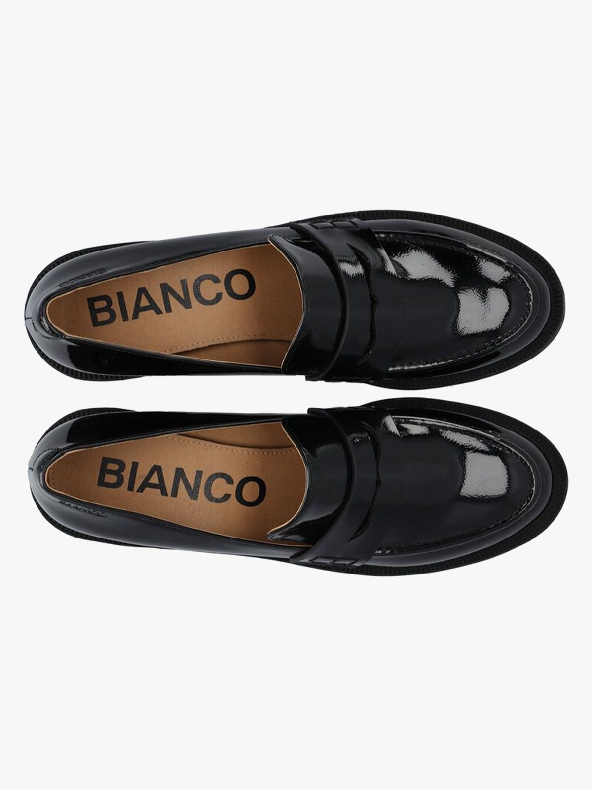 Bianco Pearl Simple Penny Loafer Patent Aquarius Black