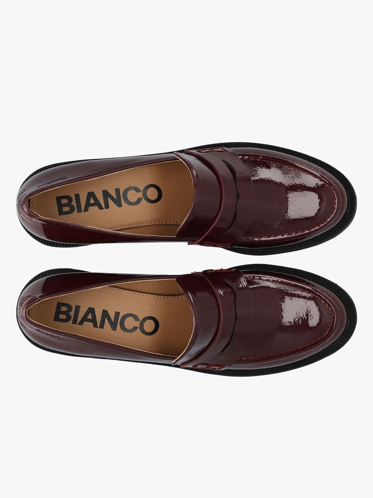 Bianco Pearl Simple Penny Loafer Patent Aquarius Burgundy
