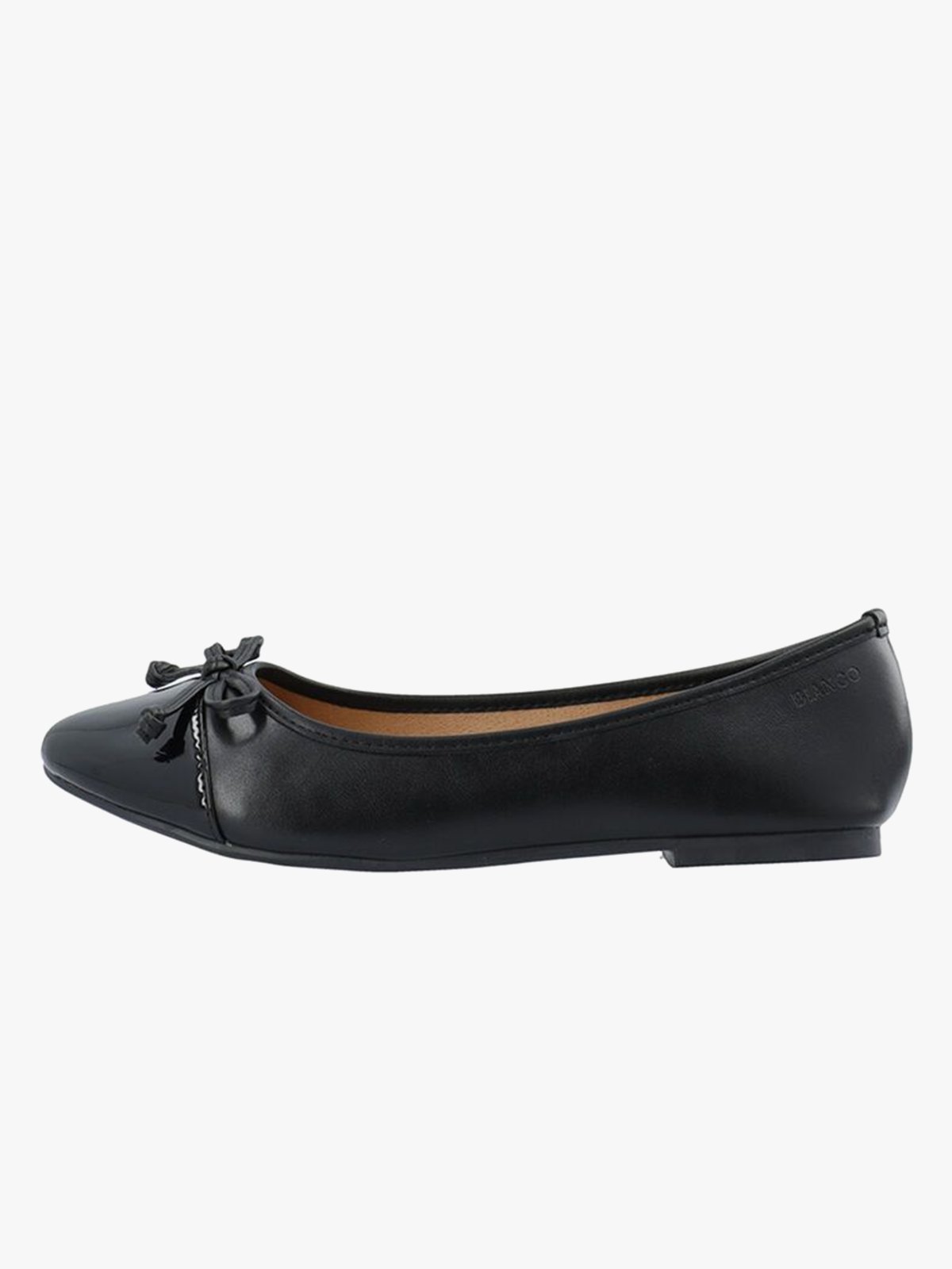 Bianco Celine Ballerina Toecap Faux Leather Black