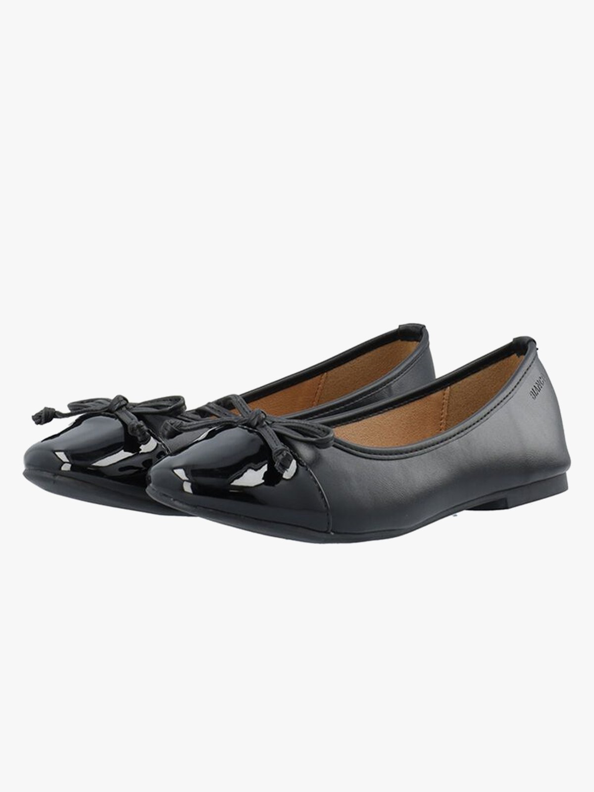 Bianco Celine Ballerina Toecap Faux Leather Black