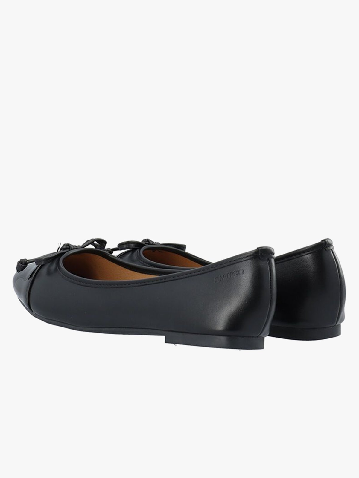 Bianco Celine Ballerina Toecap Faux Leather Black