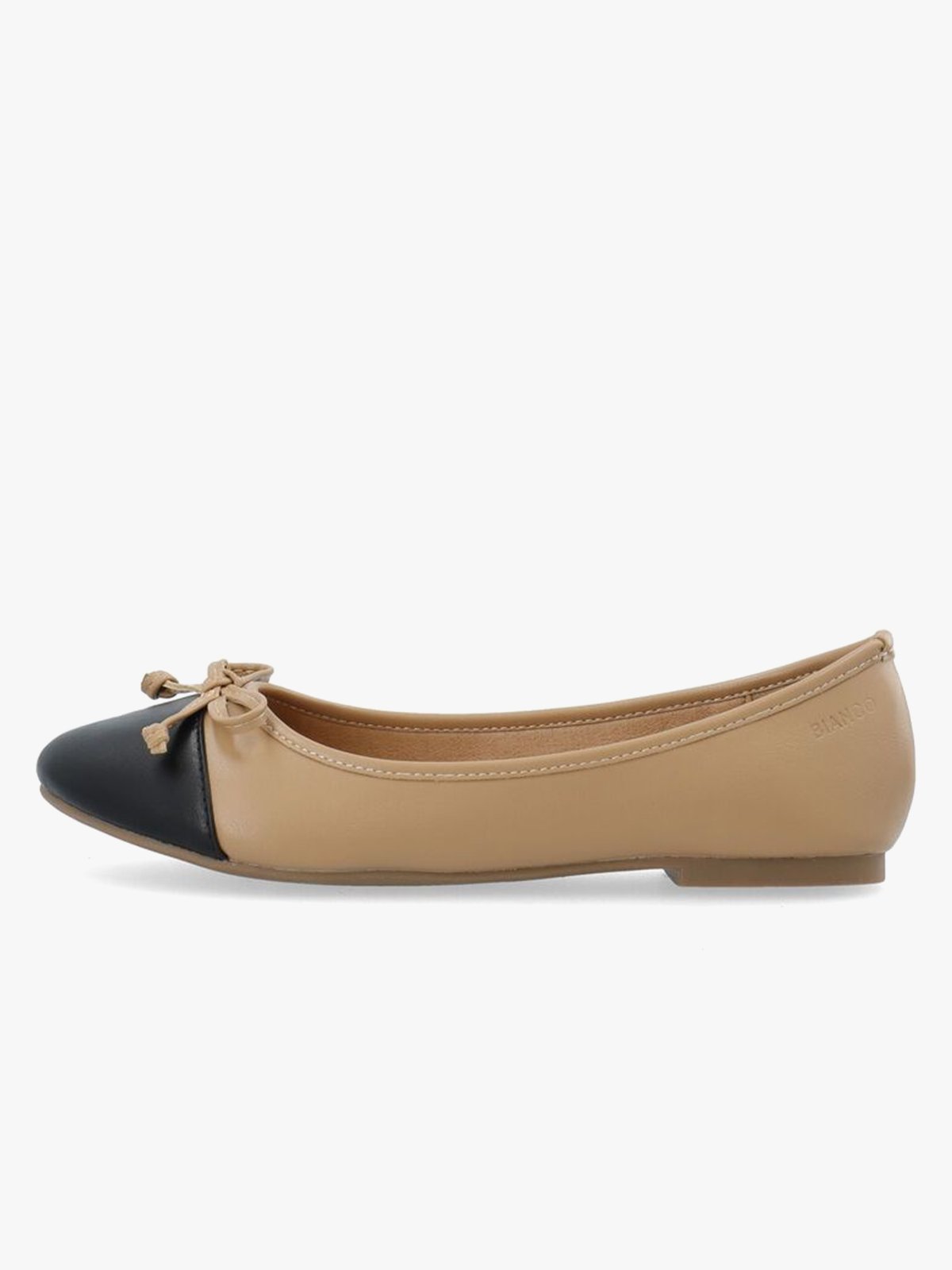 Bianco Celine Ballerina Toecap Faux Leather Nude