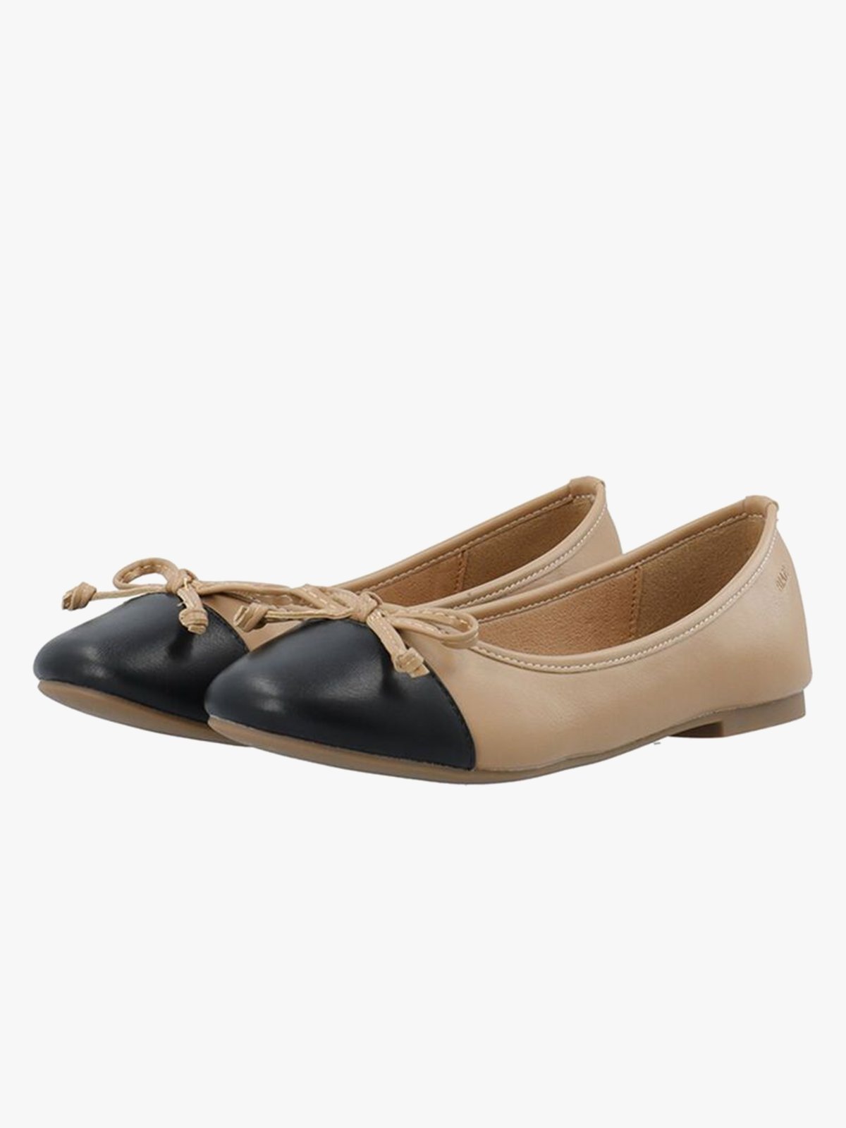 Bianco Celine Ballerina Toecap Faux Leather Nude