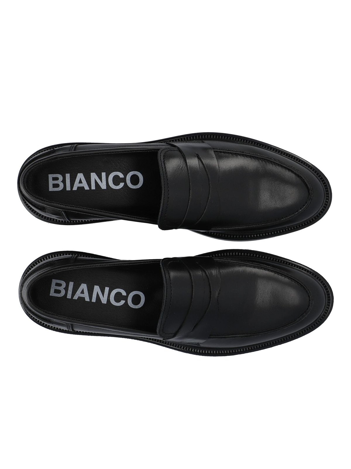 Bianco Adda Penny Loafer Smooth Leather Black