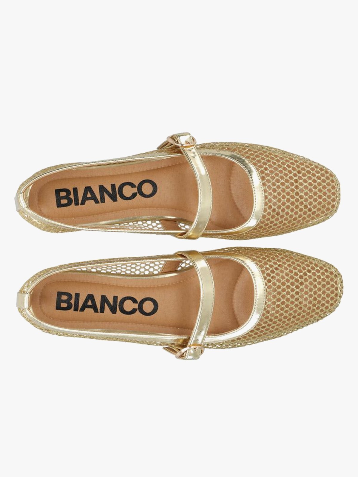 Bianco Lilja Mary Jane Mesh Gold