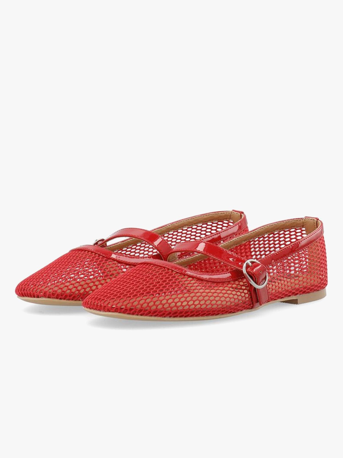 Bianco Lilja Mary Jane Mesh Red