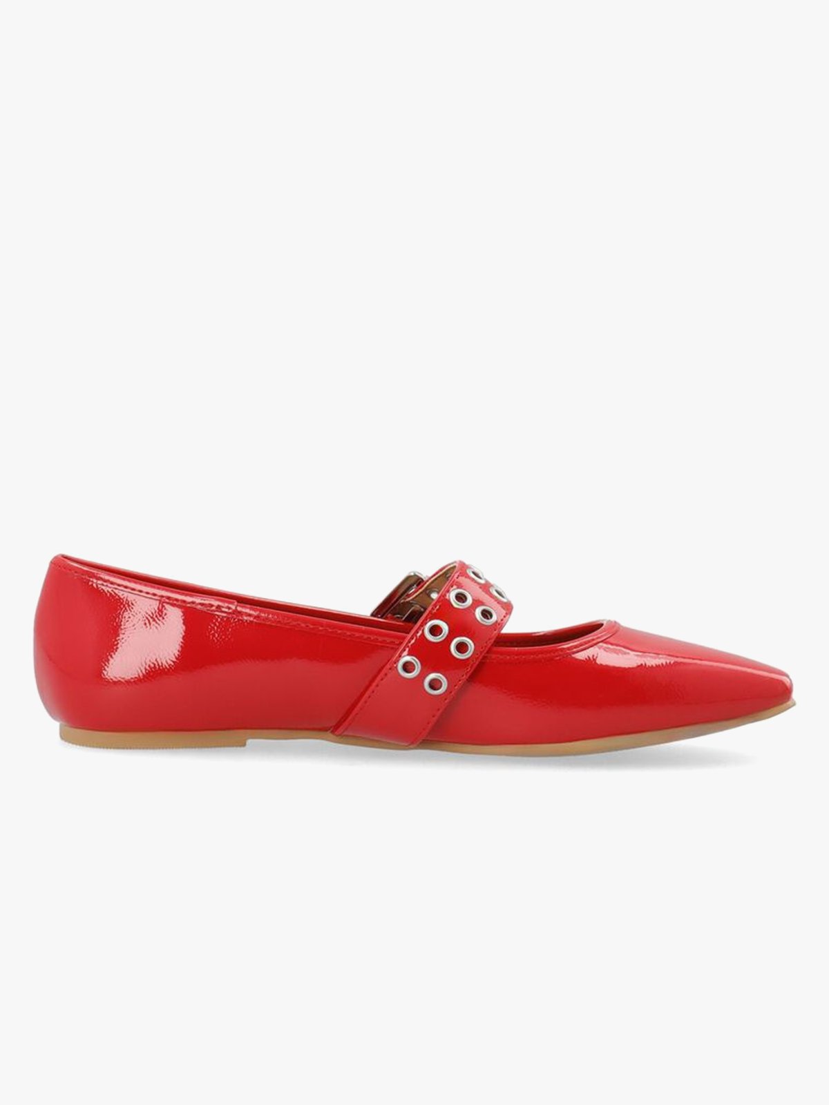 Bianco Rose Karré Mary Jane Flat Faux Leather RedPatent