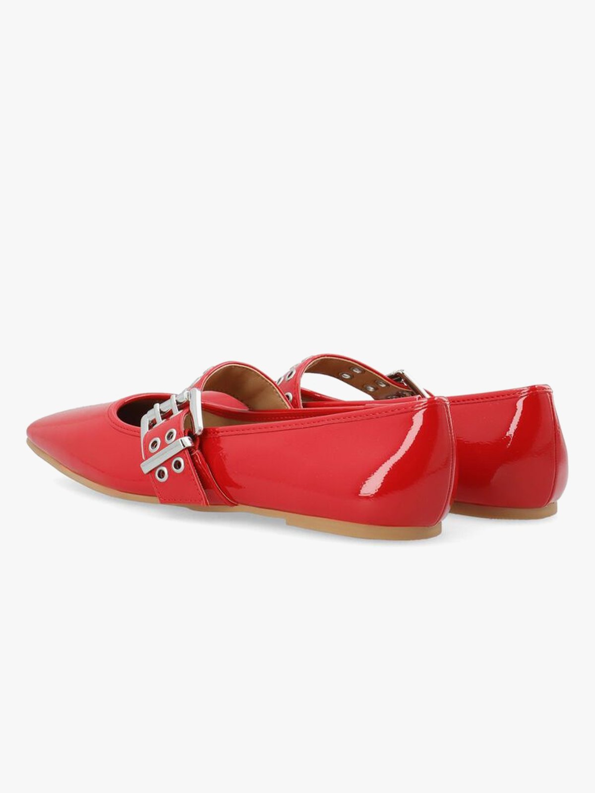 Bianco Rose Karré Mary Jane Flat Faux Leather RedPatent