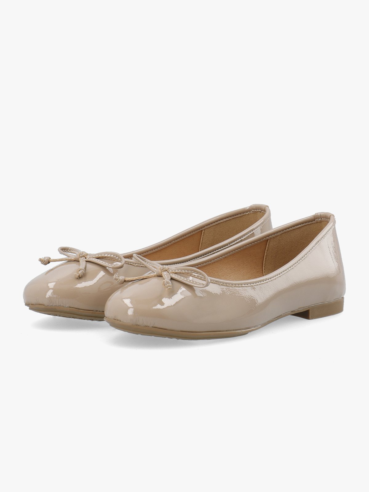 Bianco Celine Ballerina Faux Leather Nougat