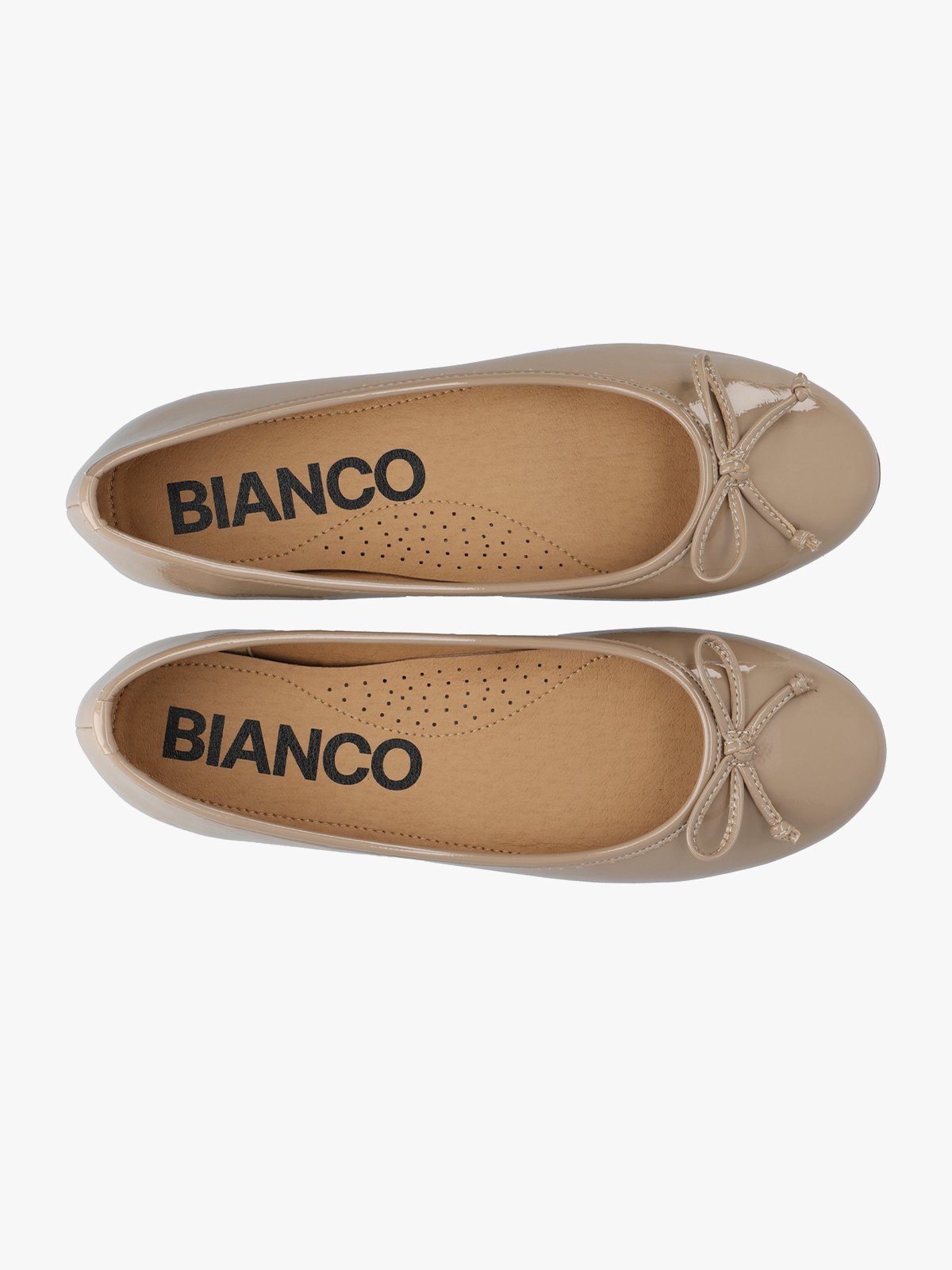 Bianco Celine Ballerina Faux Leather Nougat