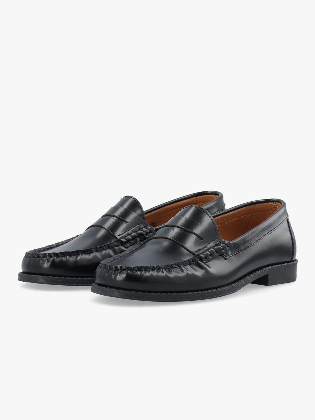 Bianco Pop Penny Loafer Polido Leather Black