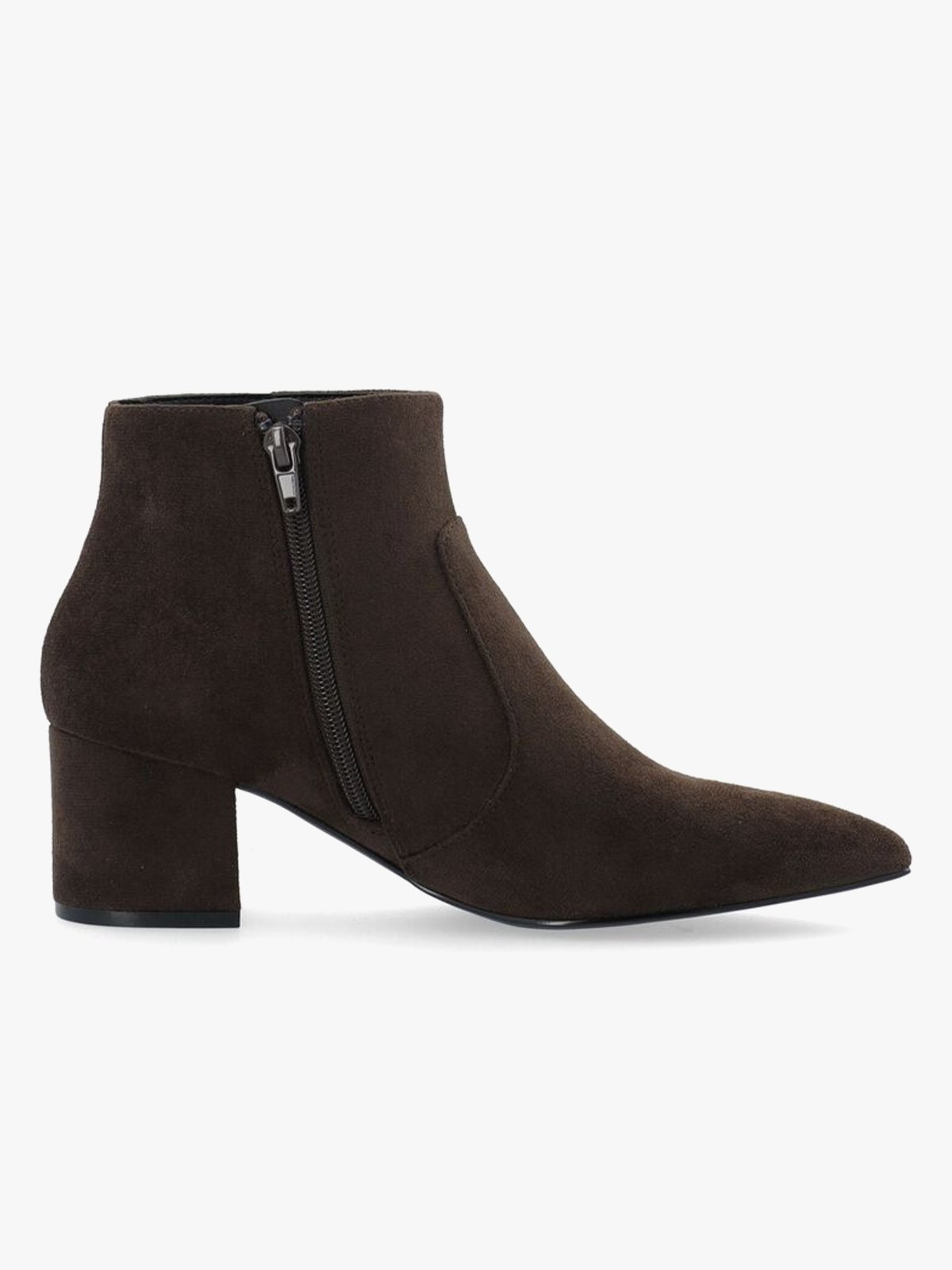 Bianco Devived Ankle Boot Smooth Faux Leather Dark Brown