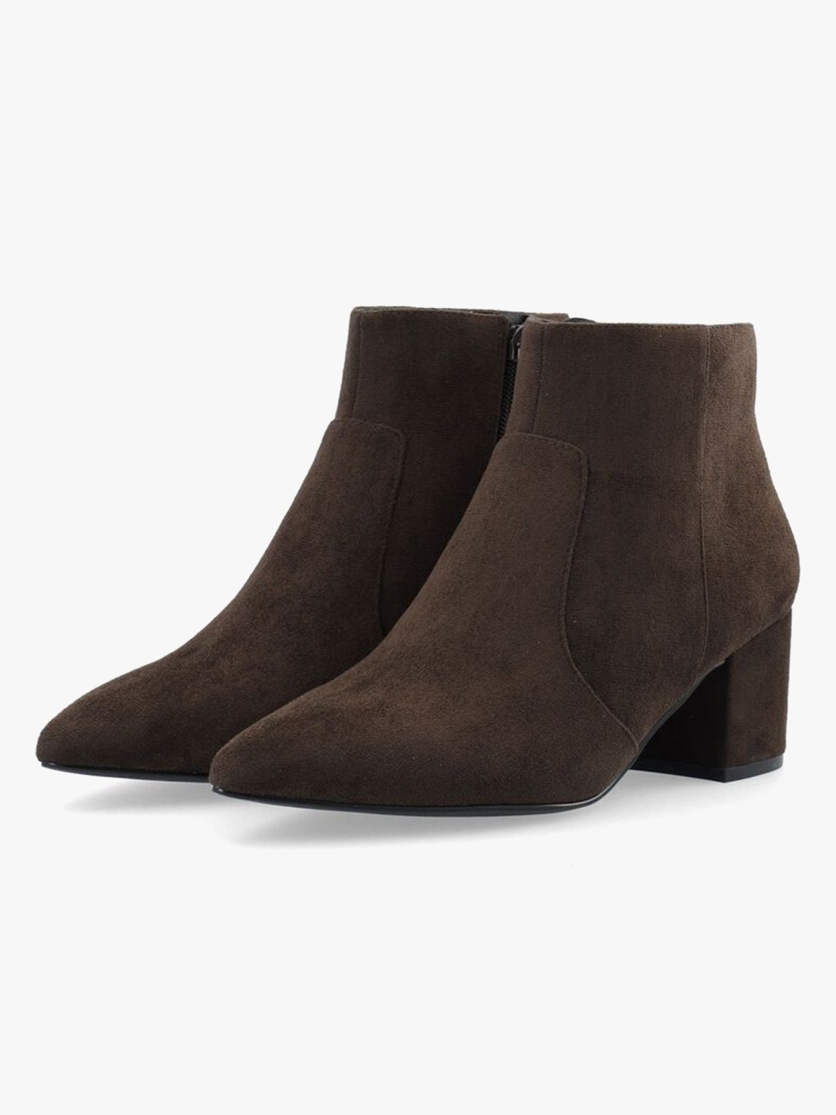 Bianco Devived Ankle Boot Smooth Faux Leather Dark Brown