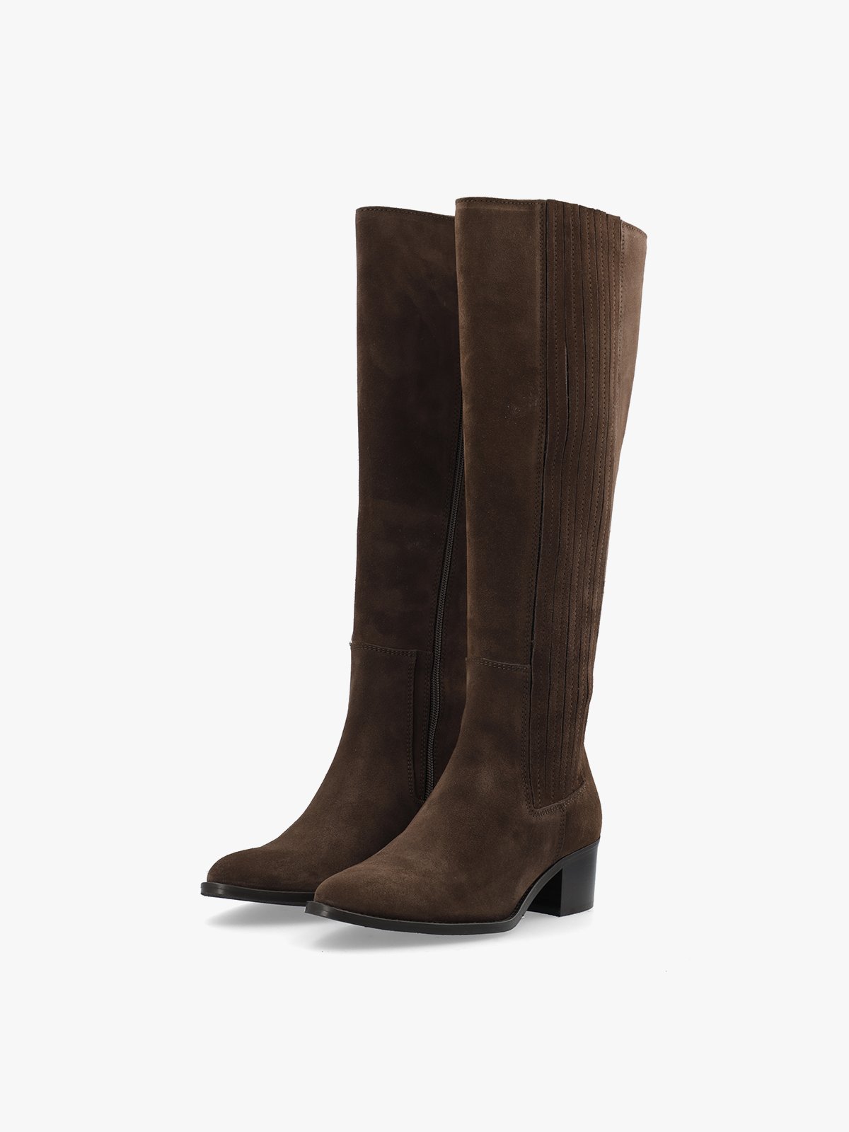 Bianco Carol Chelsea Knee High Boot Oily Suede Brown