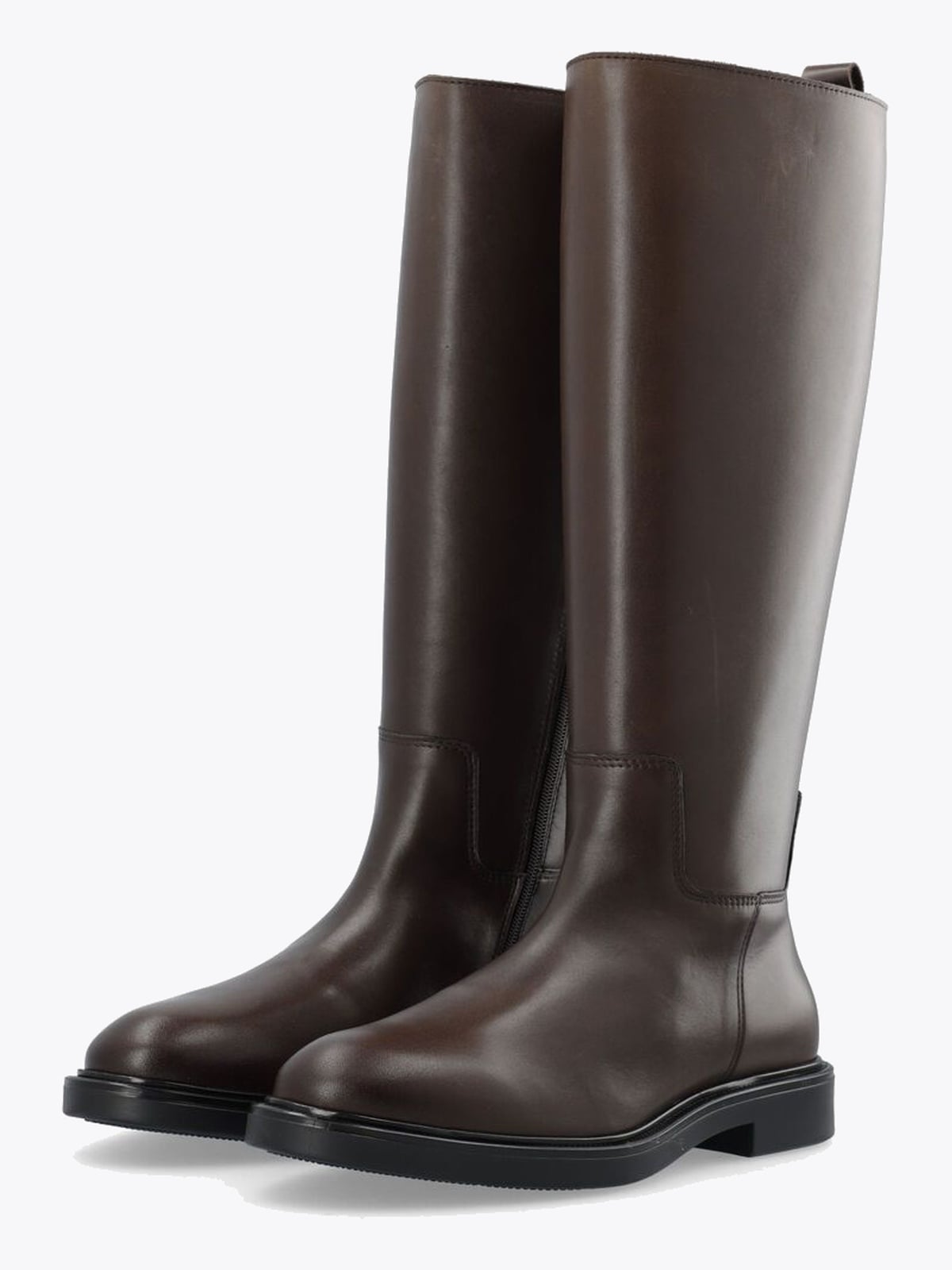 Bianco Adda Knee High Boot Smooth Leather Brown