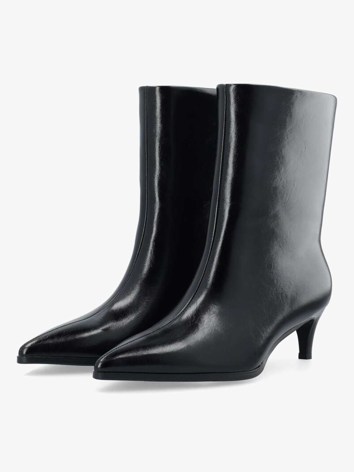 Bianco Abbie Mid Pull On Boot Faux Leather Black