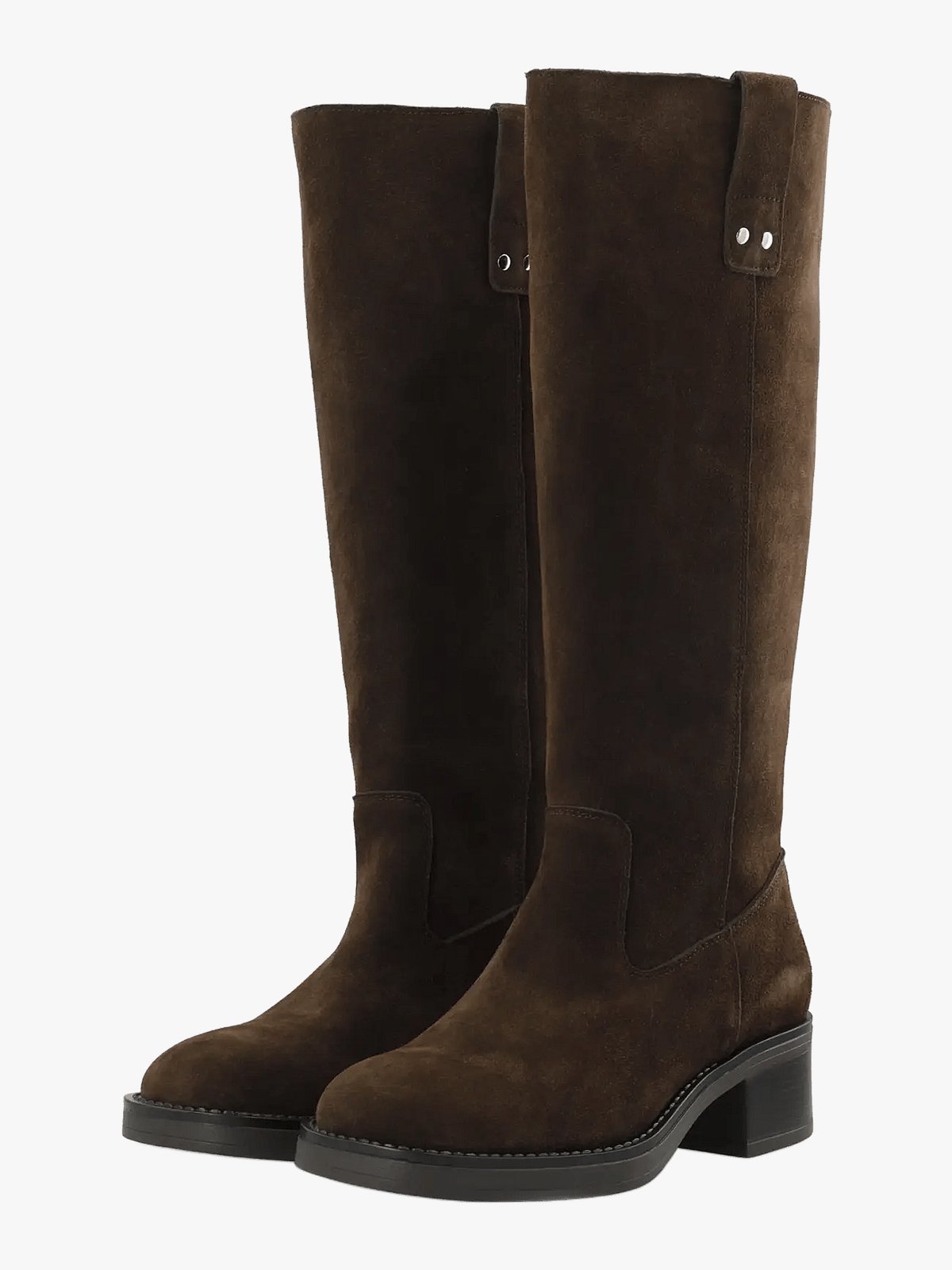 Bianco Mary Knee High Pull On Boot Suede Brown