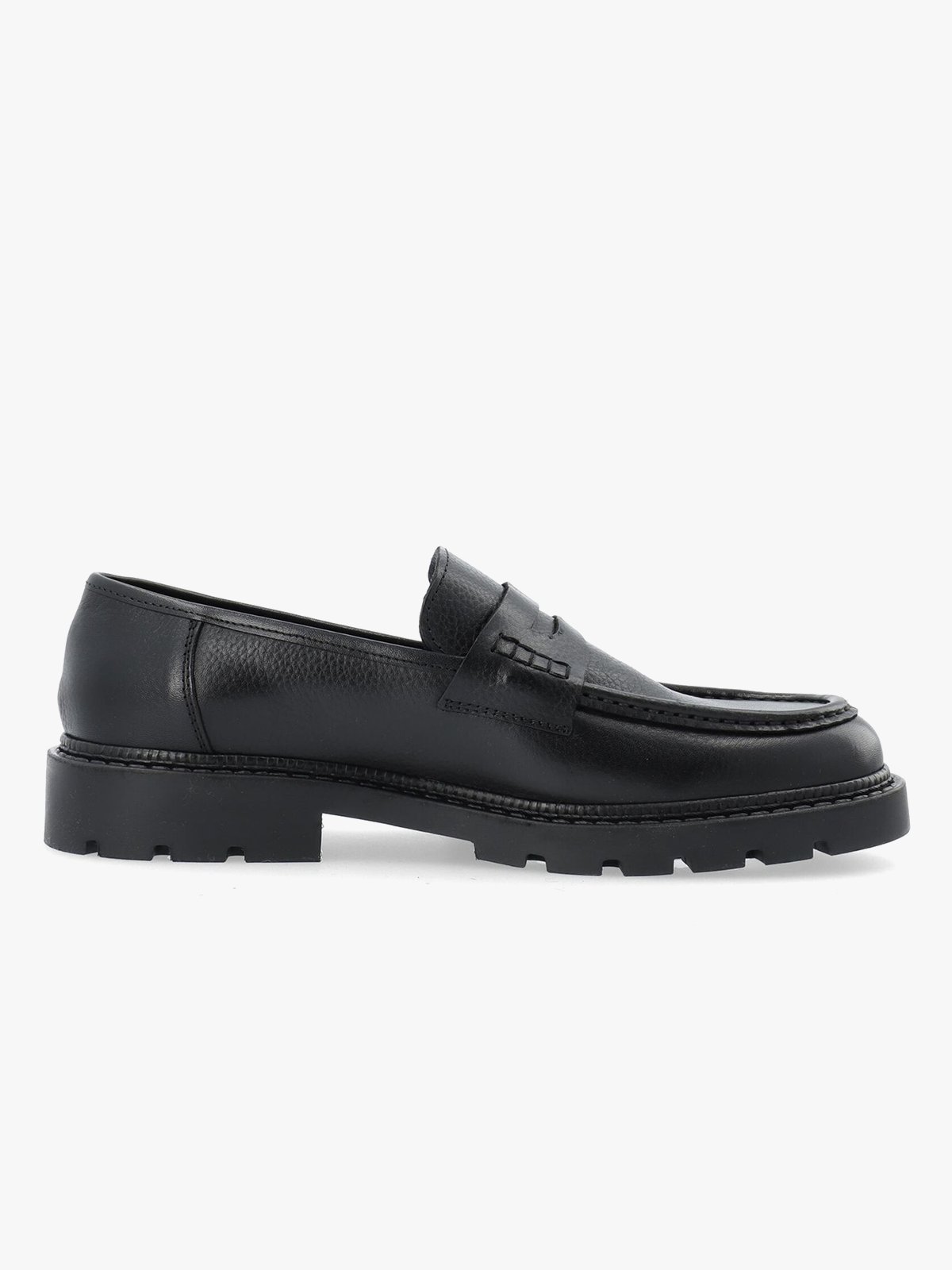 Bianco Jeff Penny Loafer Texas Tumbled Black