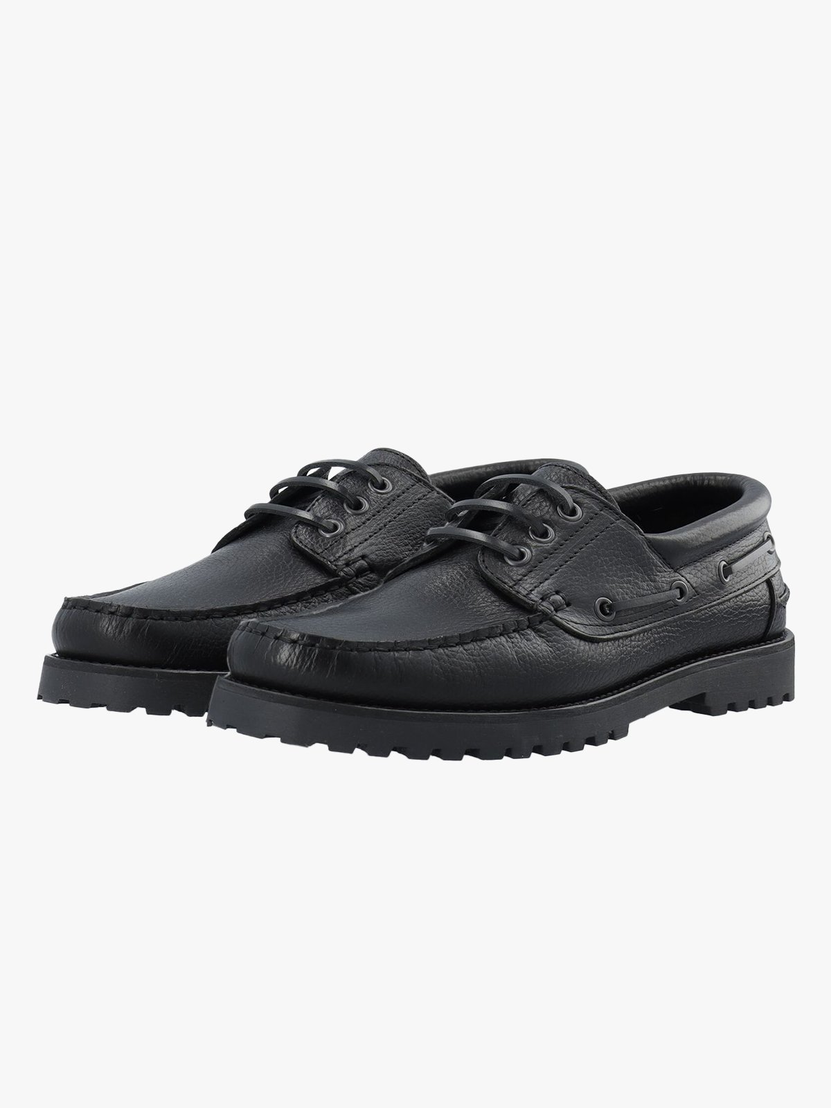 Bianco Greg Boat Texas Tumbled Leather Black