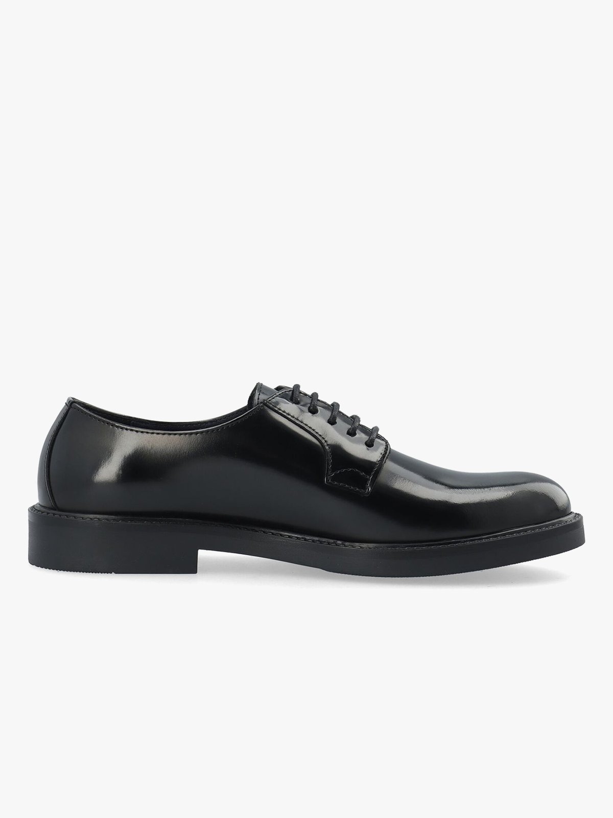 Bianco Newport Derby Polido Leather Dress Shoes Sort
