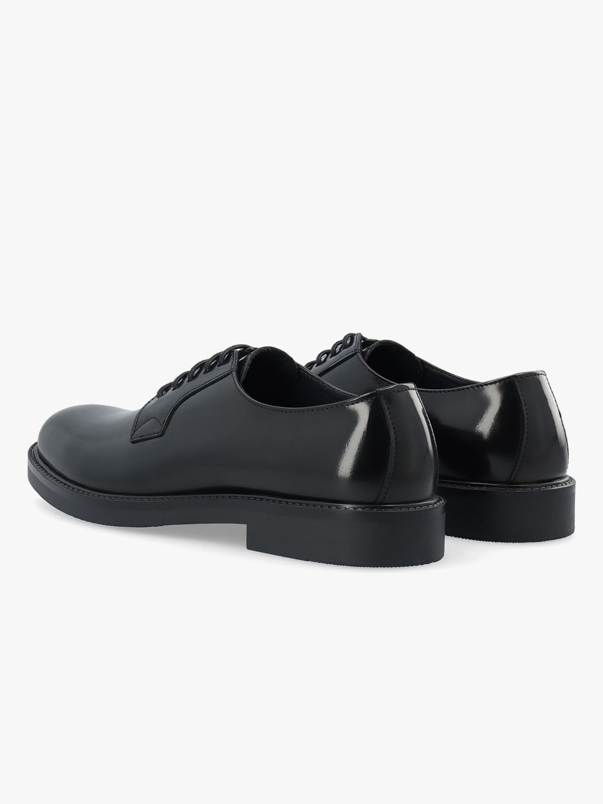 Bianco Newport Derby Polido Leather Dress Shoes Sort