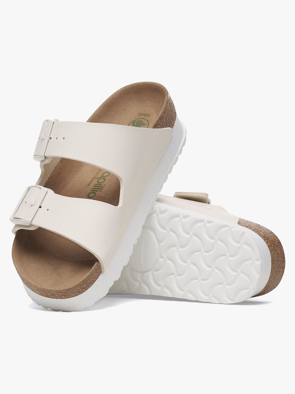Birkenstock Arizona PAP Platform Birko-Flor Eggshell