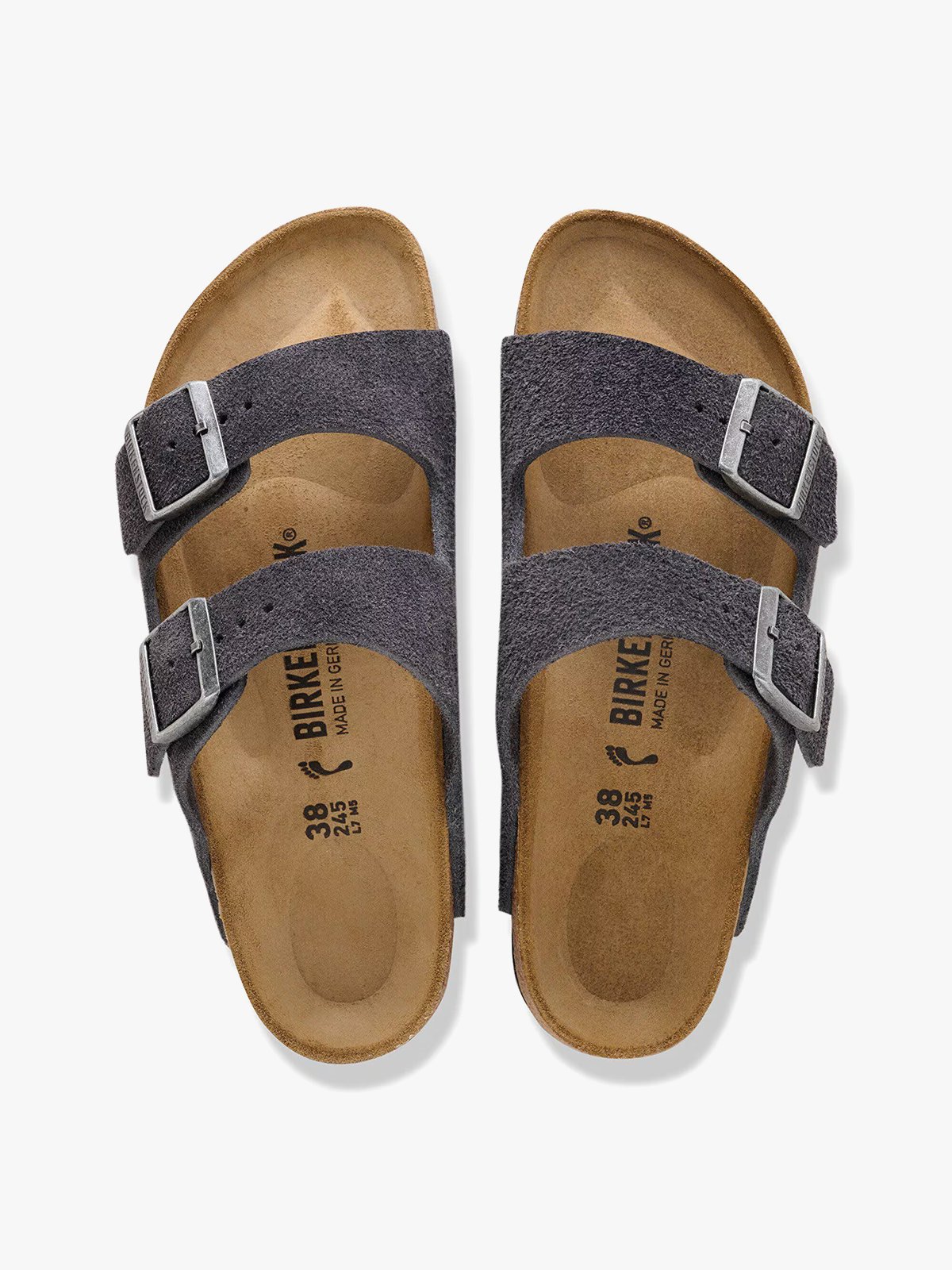 Birkenstock Arizona Suede Leather Charcoal