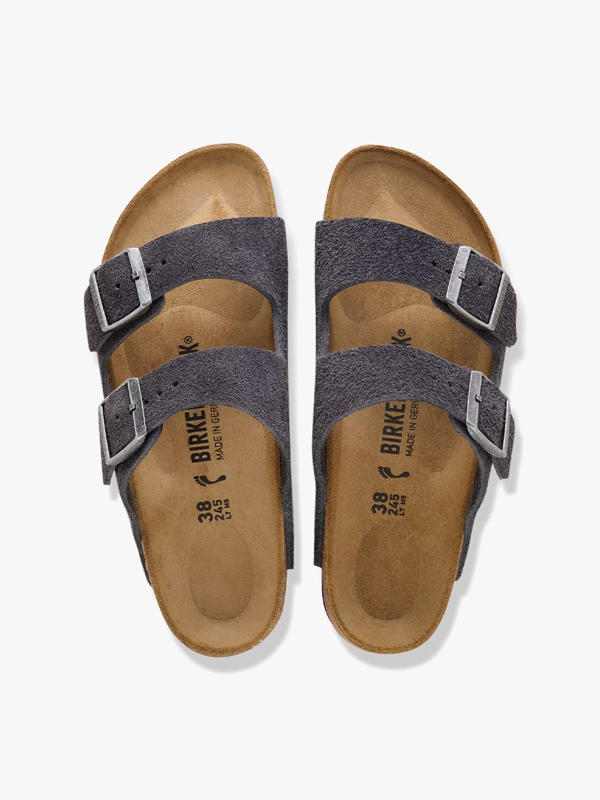 Birkenstock Arizona Suede Leather Charcoal