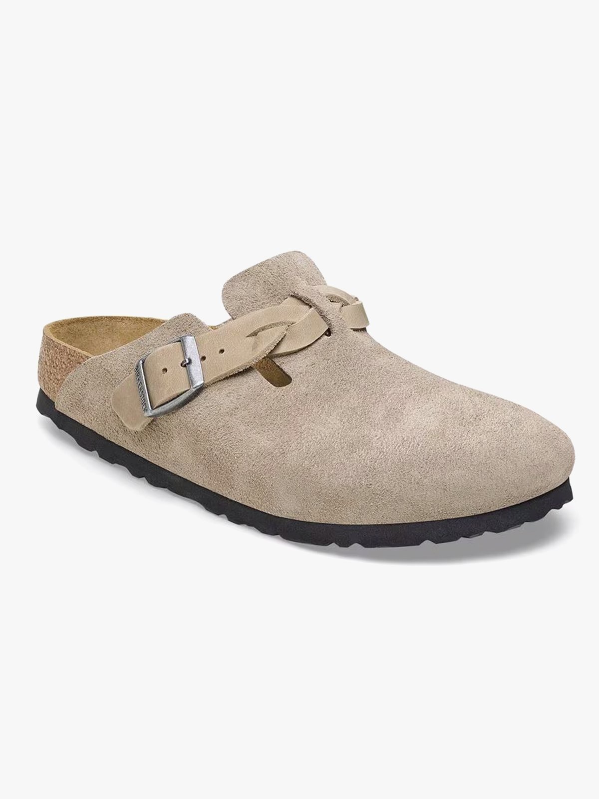 Birkenstock Boston Braided Suede Leather Taupe