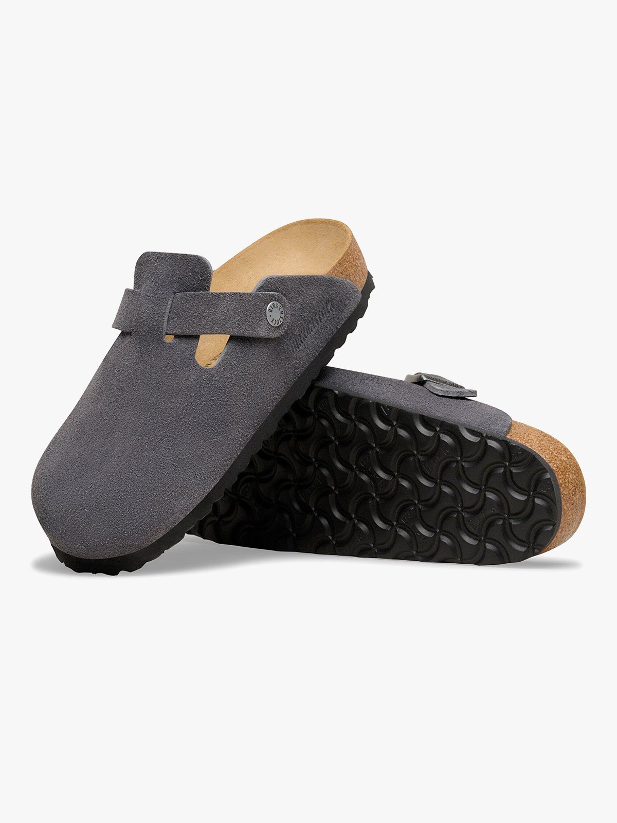 Birkenstock Boston Suede Leather Charcoal