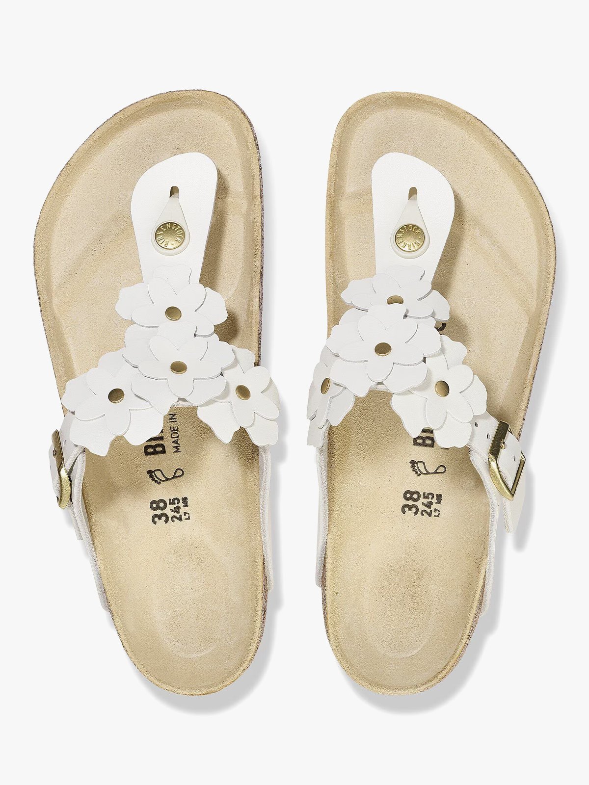 Birkenstock Gizeh Flower Embellishment White