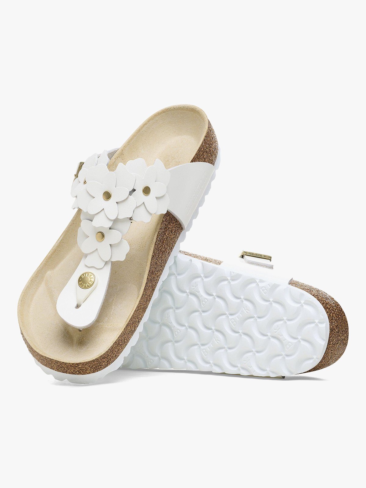 Birkenstock Gizeh Flower Embellishment White