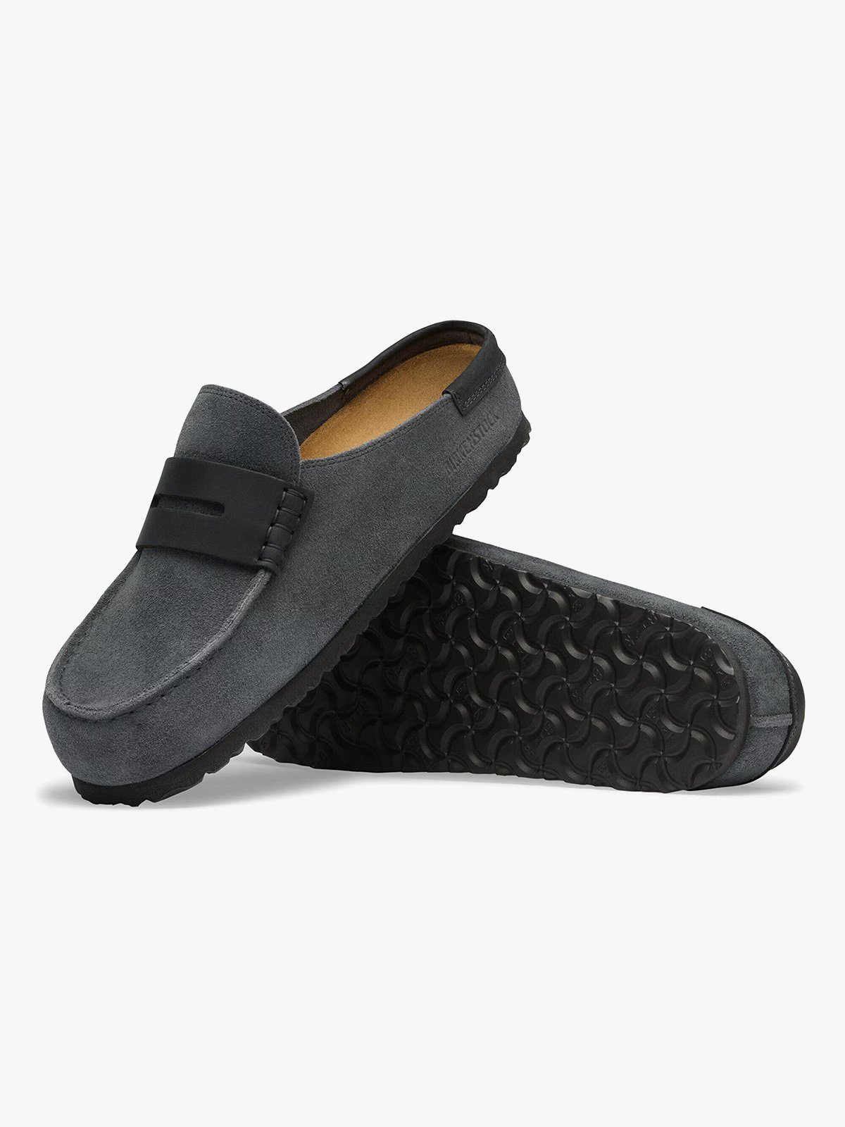 Birkenstock Naples Wrapped Mixed Leather Charcoal