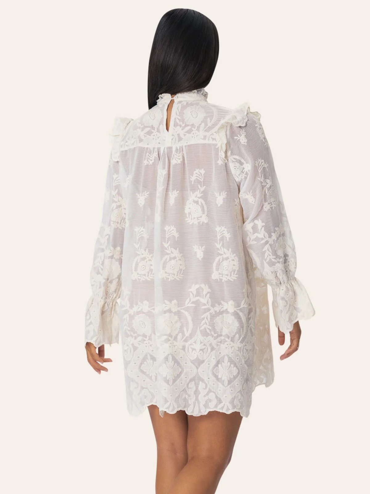 BYIC Ellinor Lace Dress Vintage White