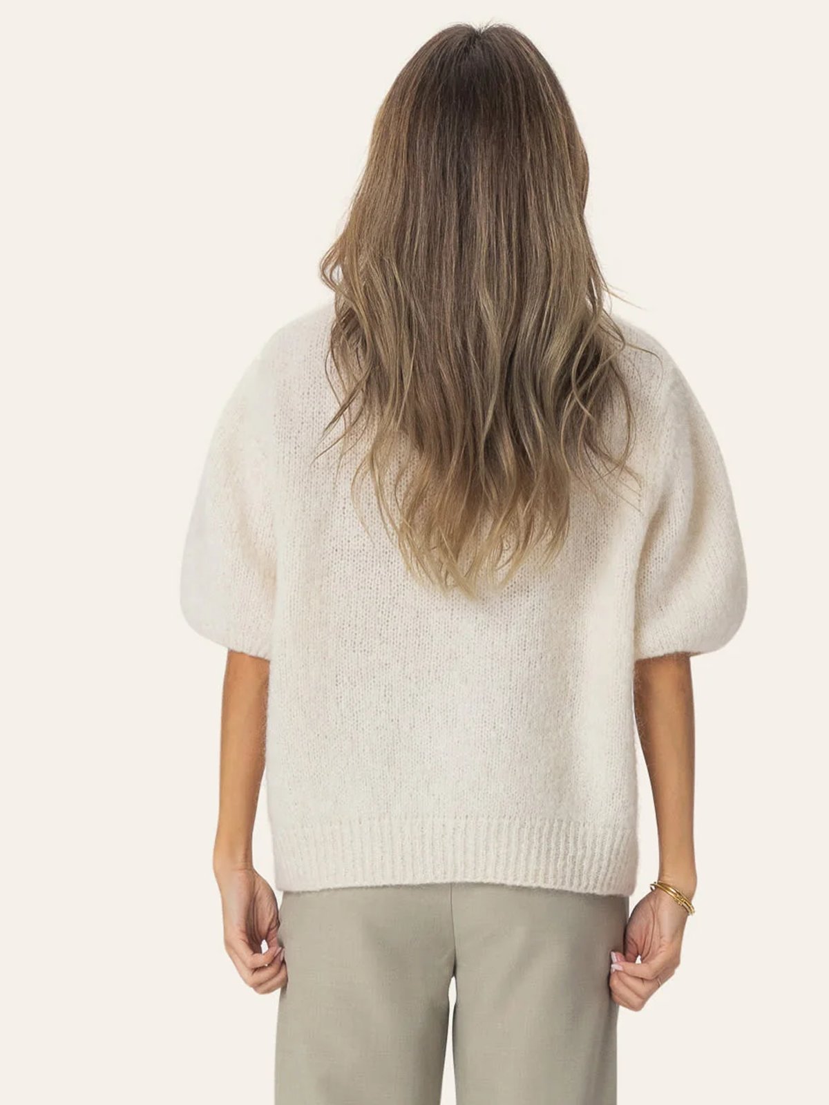 BYIC Ida Short Sleeve Cardigan White