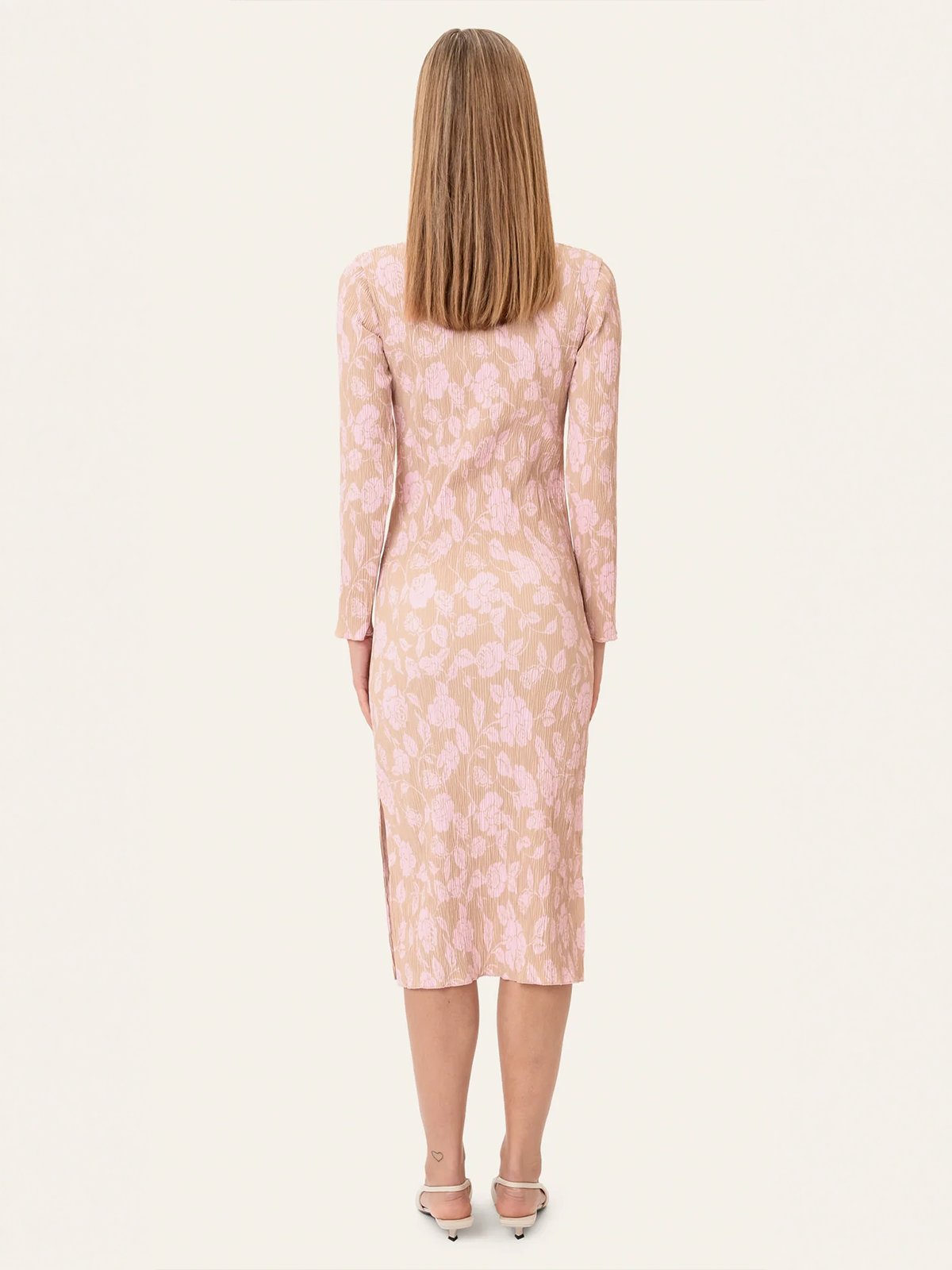 BYIC Oda Dress Beige Pink Blossom