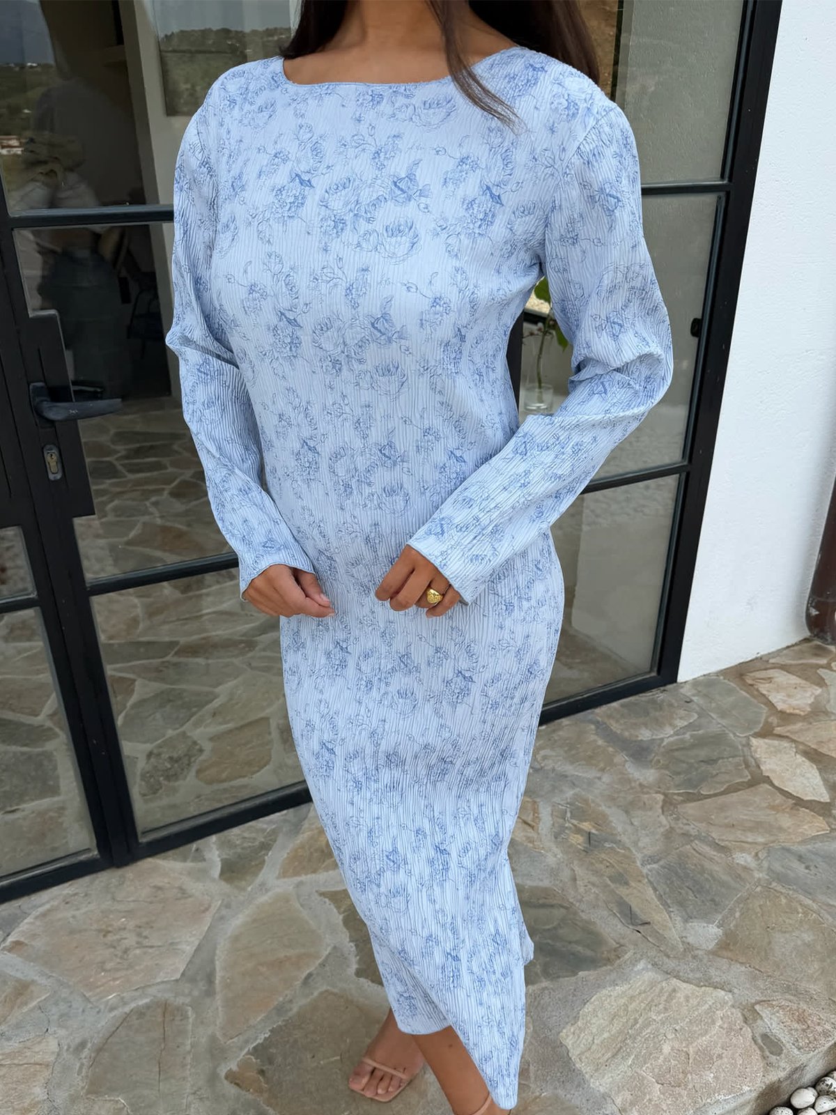 BYIC Oda Dress Soft Blue Blossom