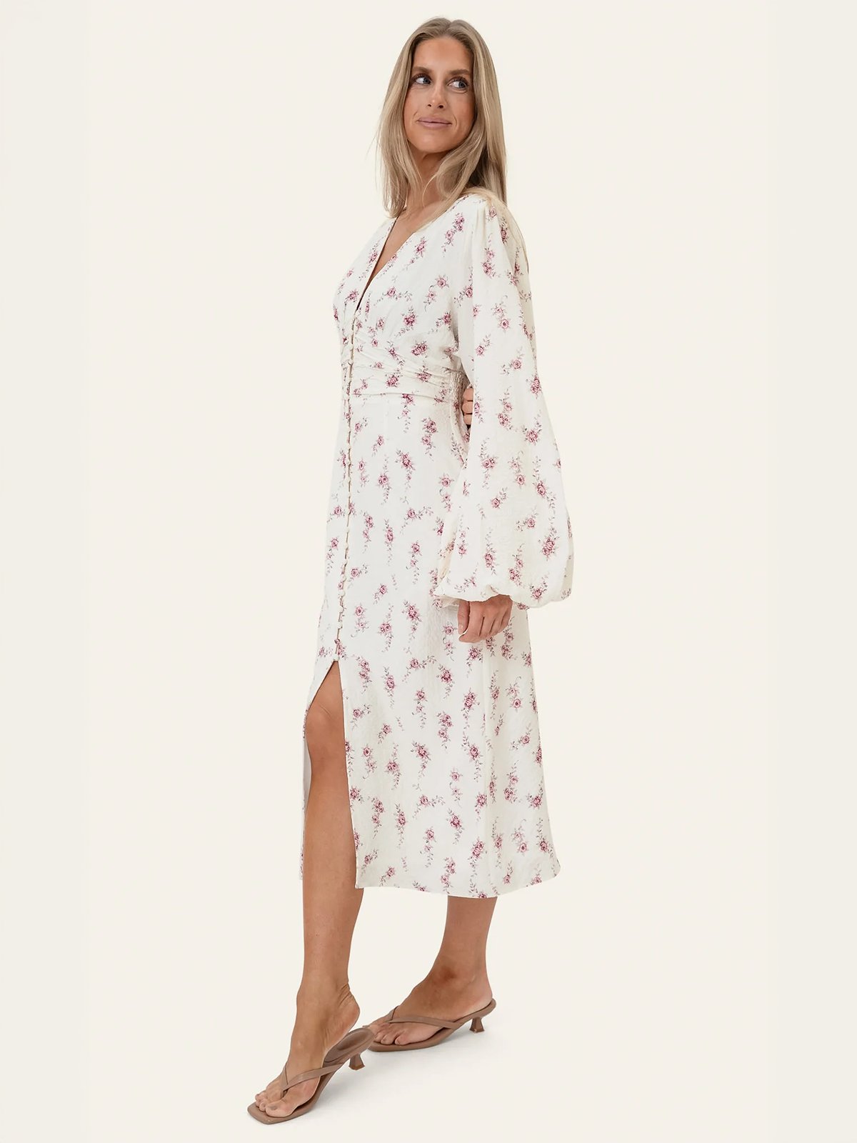 BYIC Ada Long Dress Off White / Vintage Rose