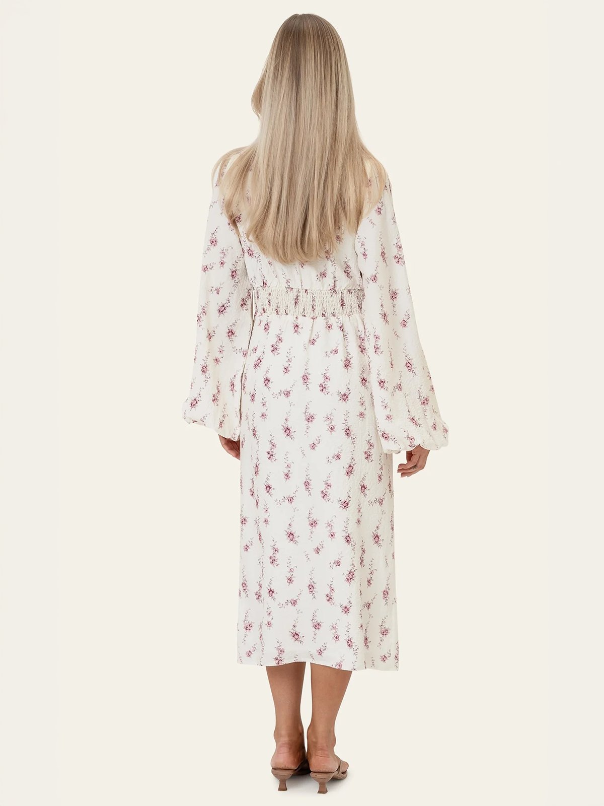 BYIC Ada Long Dress Off White / Vintage Rose