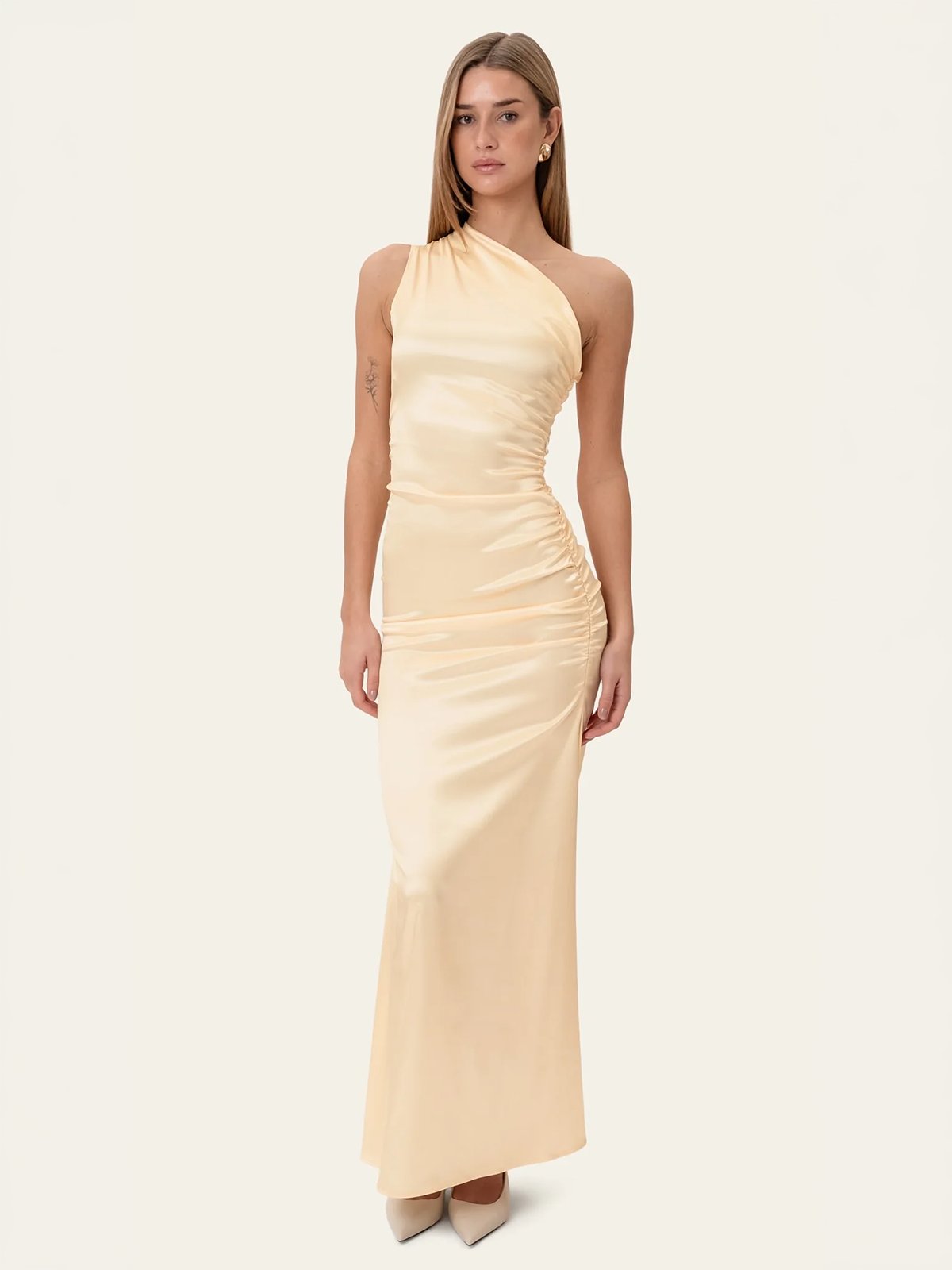 BYIC Andrea Satin Dress Yellow